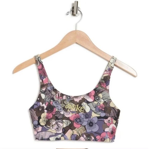 Nike Tops - Nike Womens Multicolor Iron Stone Floral-Print Dri-FIT Padded Sports Bra Size S